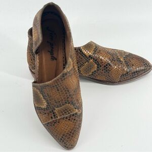 Free People Tan Snake Print Women’s Loafers
